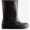 Hunter Kids First Giant Glitter Rubber Black Wellington Boots