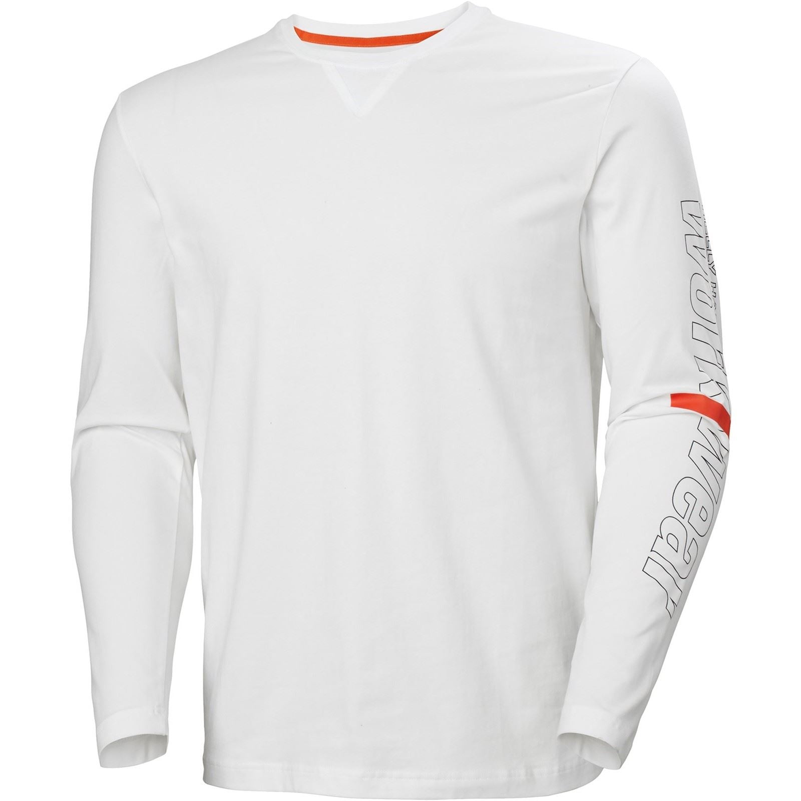 Helly Hansen Workwear Logo Longsleeve Cotton Men's White T-Shirt