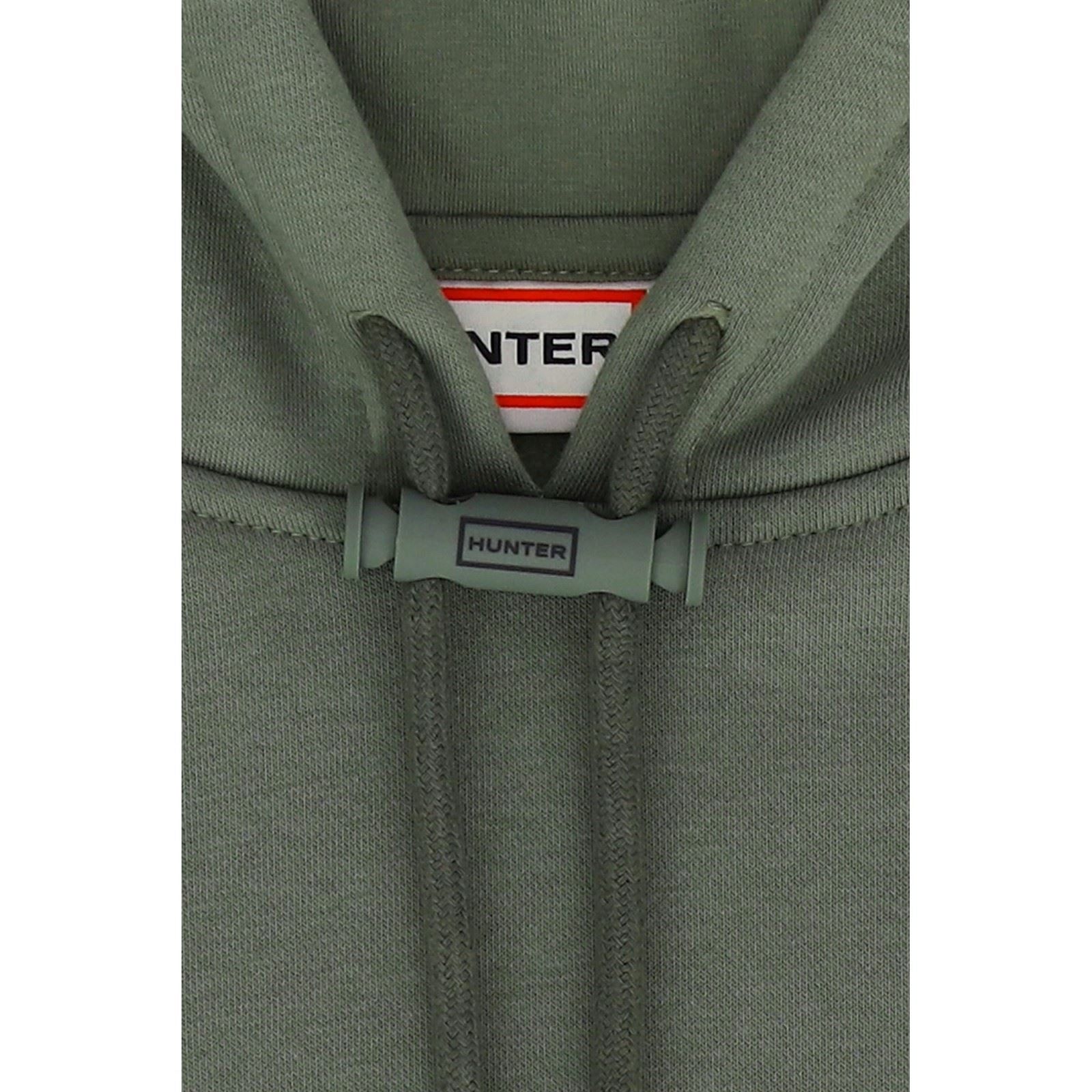 Hunter Liza Cropped Cotton Women's Green Hooded Sweatshirt
