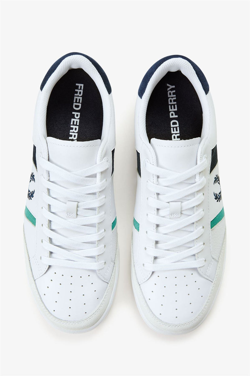 Fred Perry B725 Leather Suede Men's White/Navy/Mint Trainers