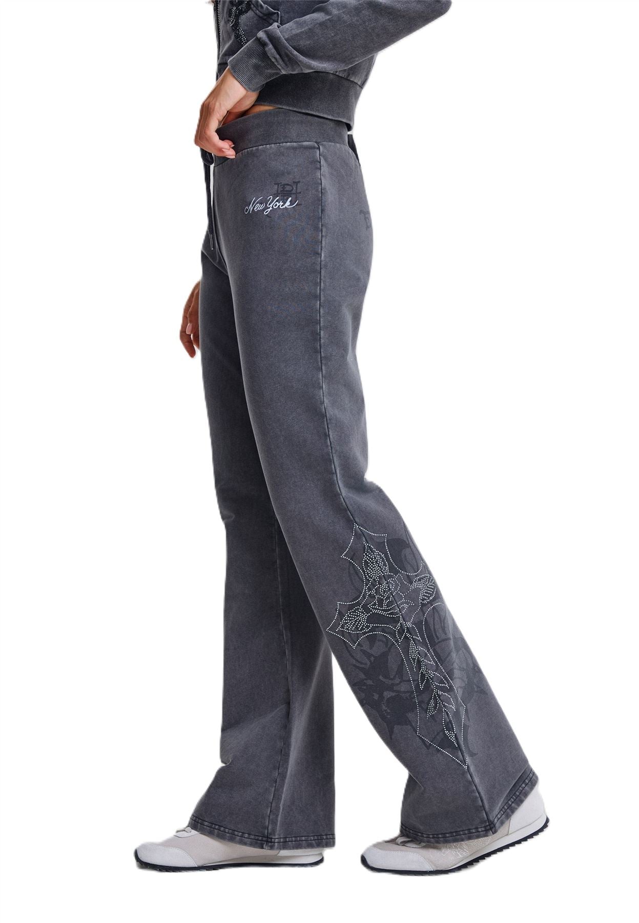 Ed Hardy Cross and Thorn Flared Women's Black Joggers