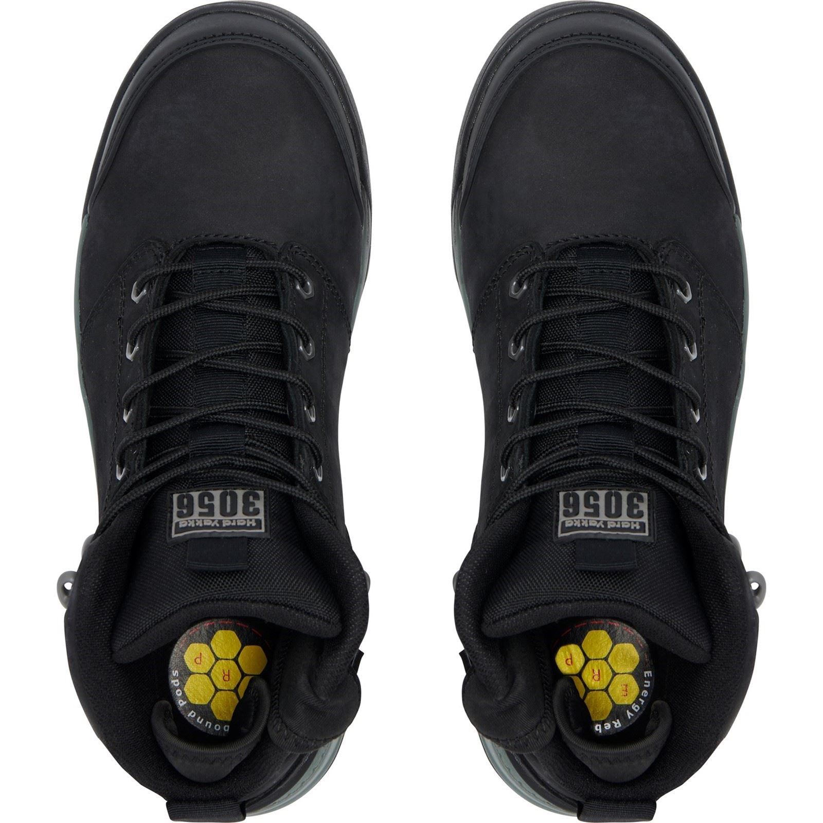 Hard Yakka 3056 Lace Zip Leather Black Safety Boots