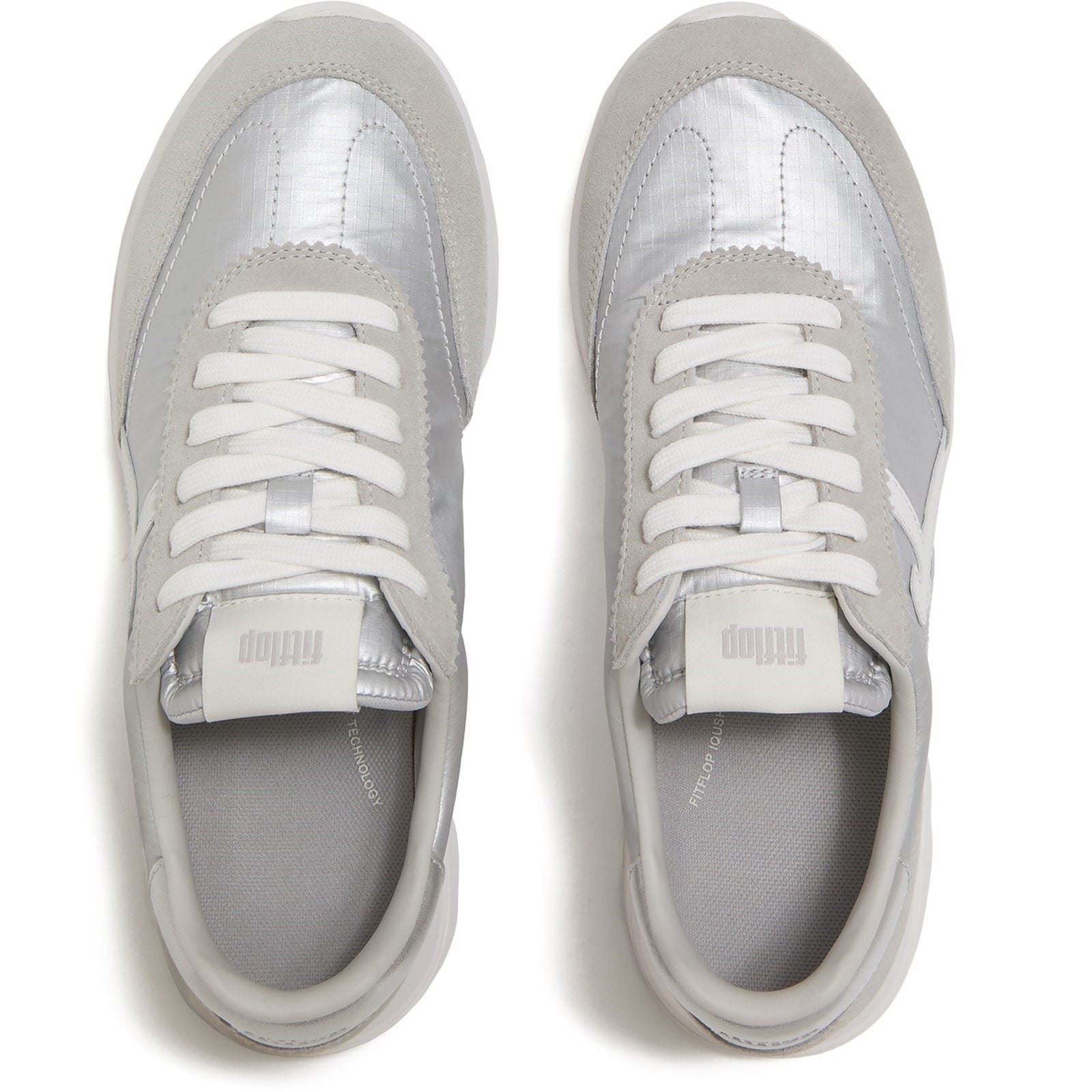 Fitflop Retro-Q FF Nylon Women's Silver/Urban White Trainers