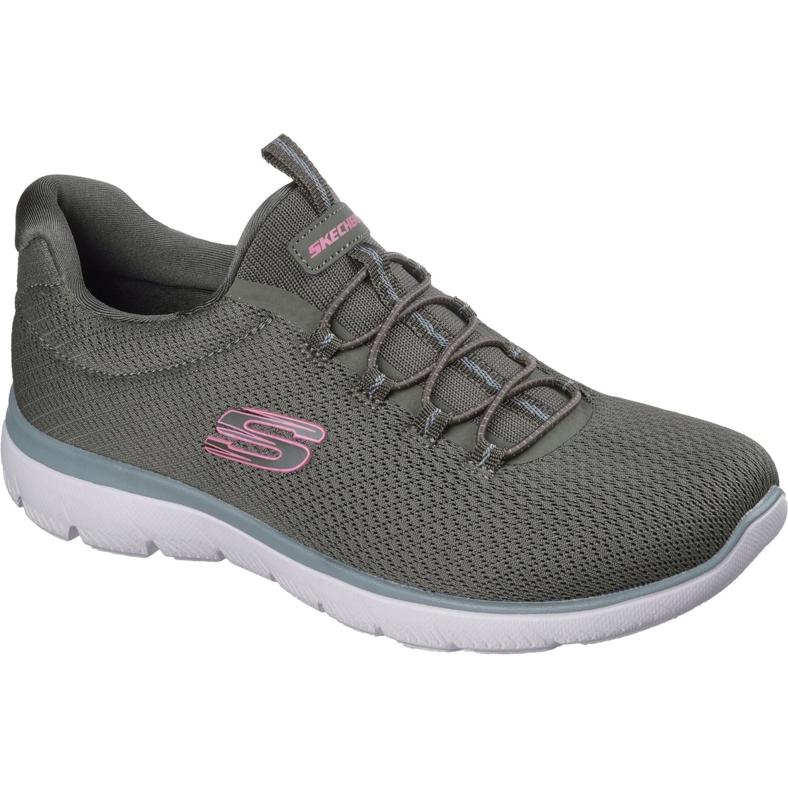 Skechers Summits Summer Blush Textile Women's Olive Trainers
