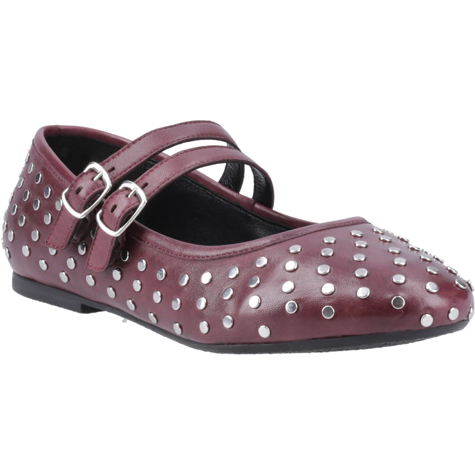 Hush Puppies Nixie Leather Women's Plum Flats