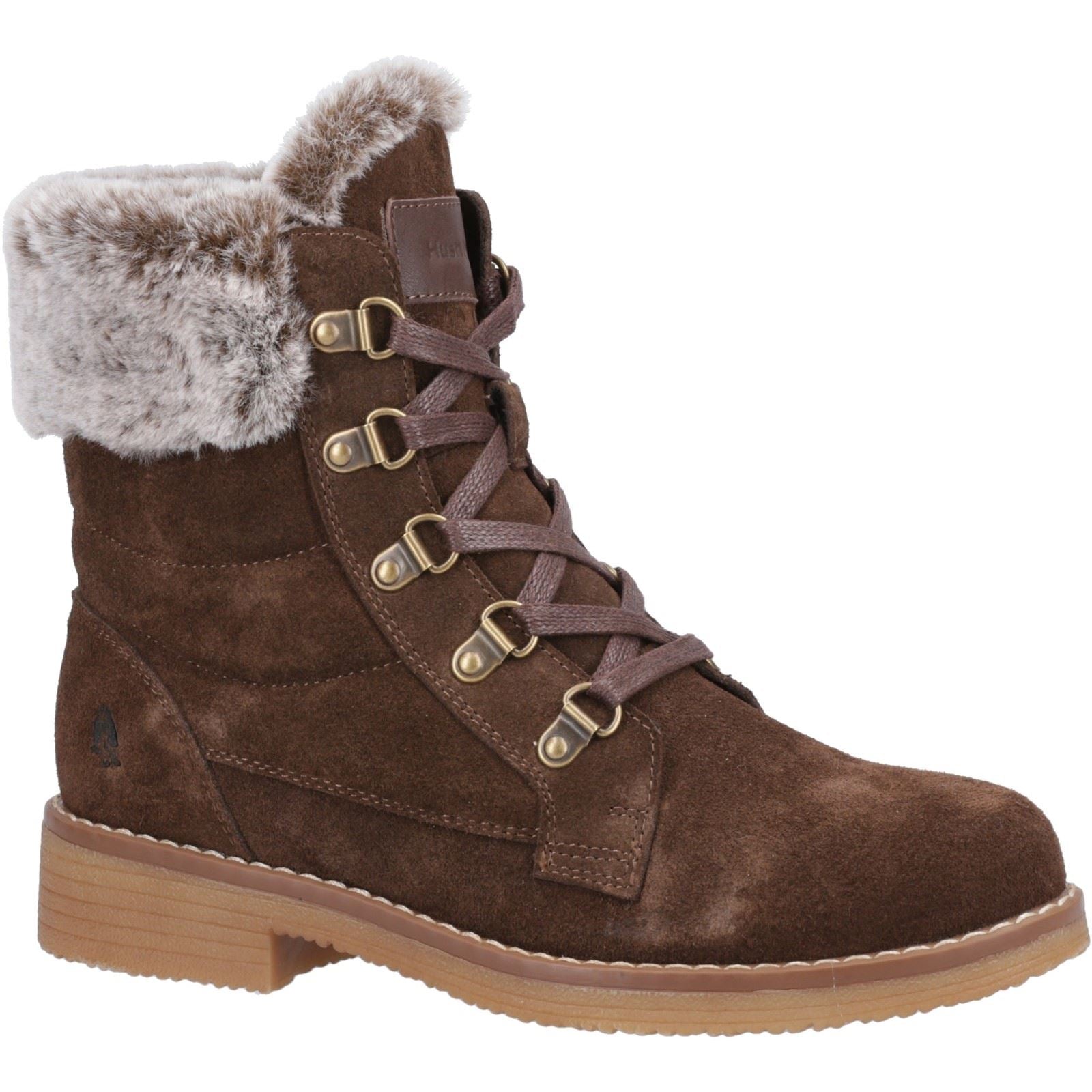 Hush Puppies Florence Suede Women's Chocolate Wide Fit Winter Ankle Boots