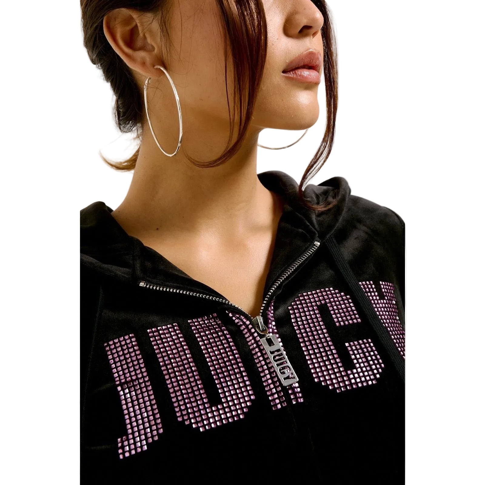 Juicy Couture Juicy Impact Polyester Women's Black Hooded Sweatshirt