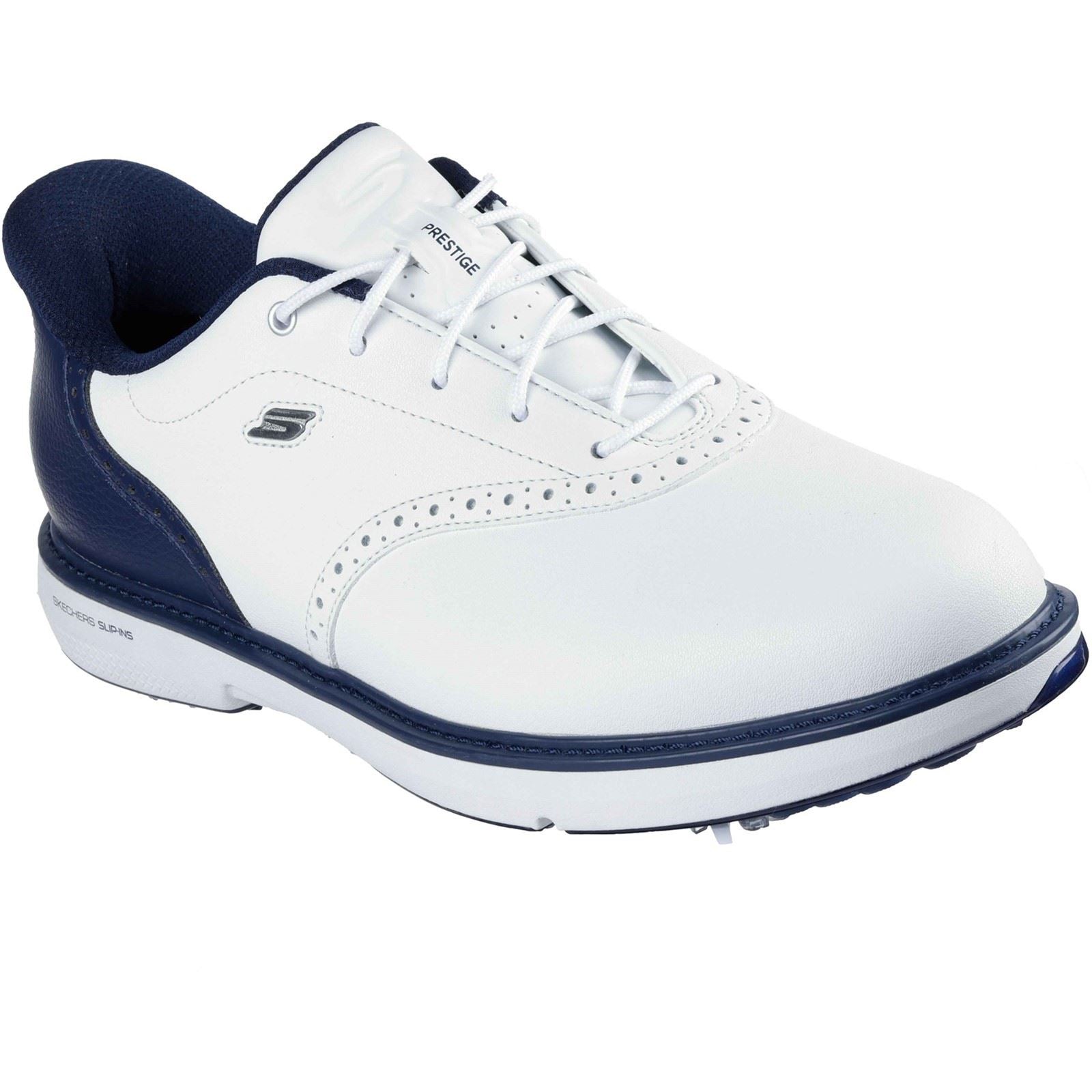 Skechers GO Golf Prestige Leather Men's White/Navy Golf Shoes