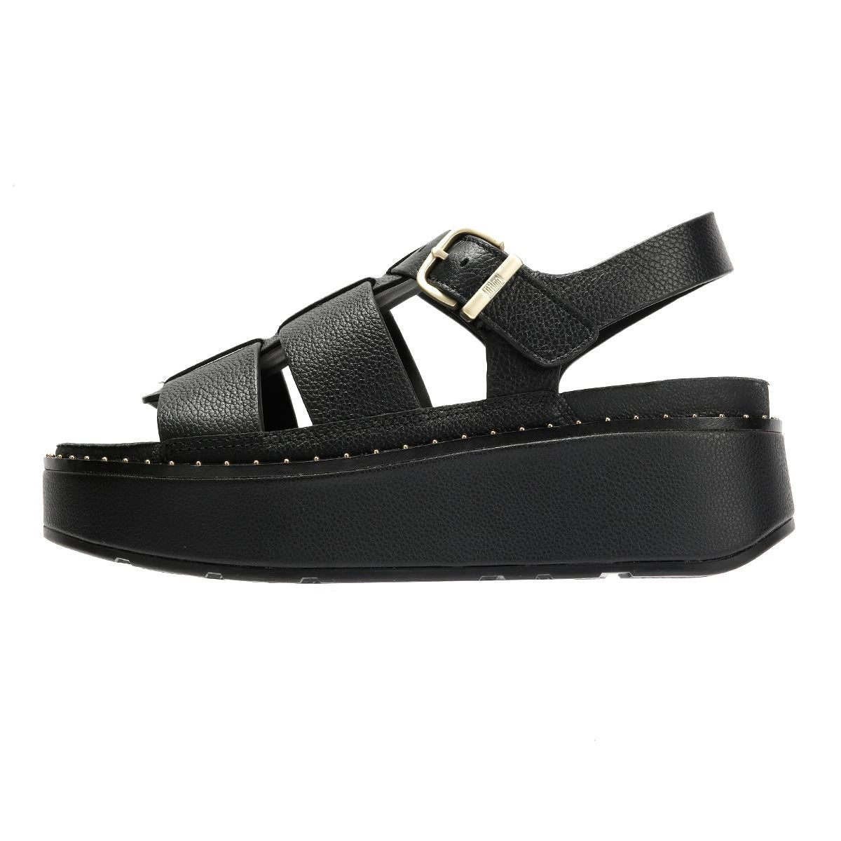 FitFlop GEN-FF Max Fisherman Tumbled Leather Women's Black Sandals