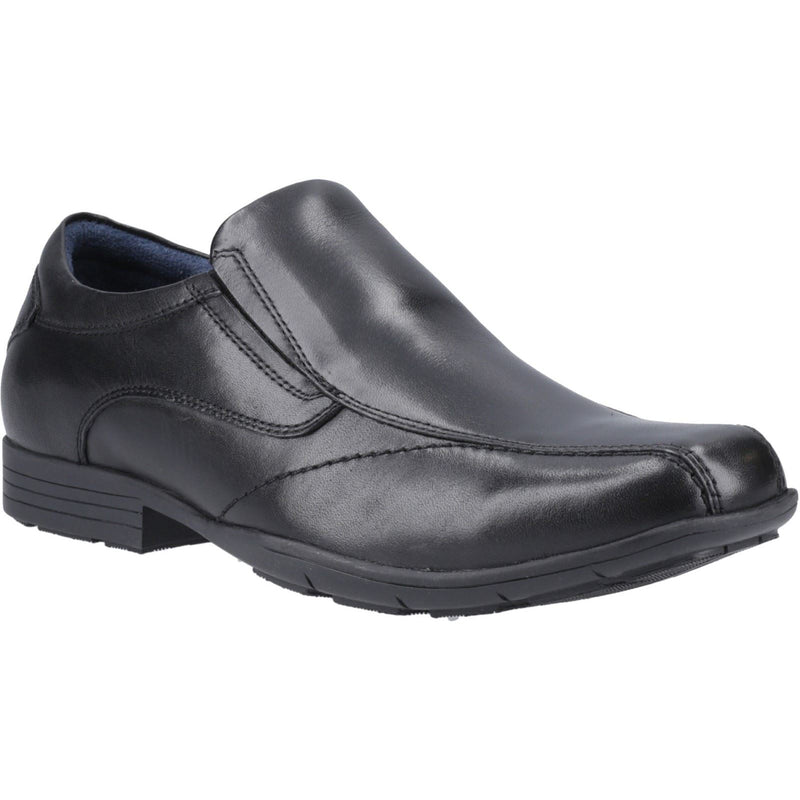 Pod Dundee Leather Men's Black Slip-On Shoes