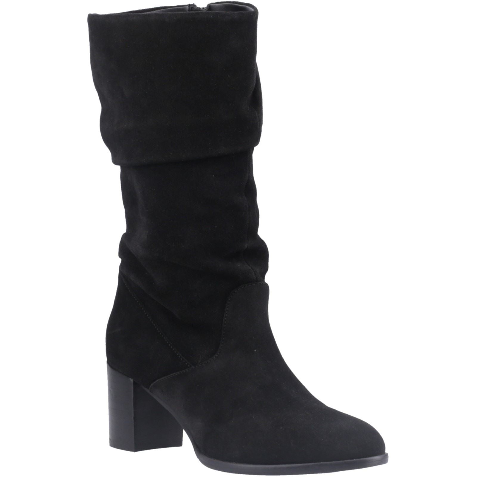Hush Puppies Cosima Suede Women's Black Suede Heeled Knee High Boots