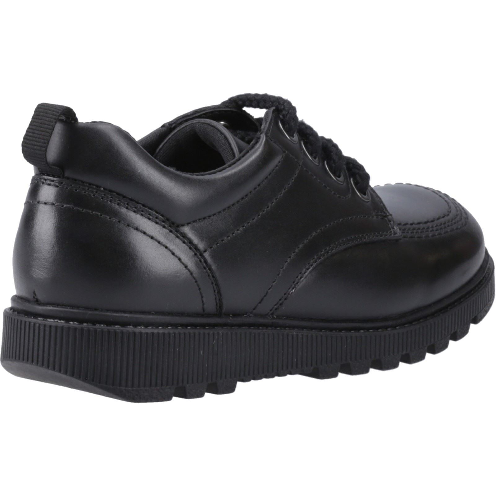 Hush Puppies Keeley Leather Youth Girl's Black Lace-Up Shoes