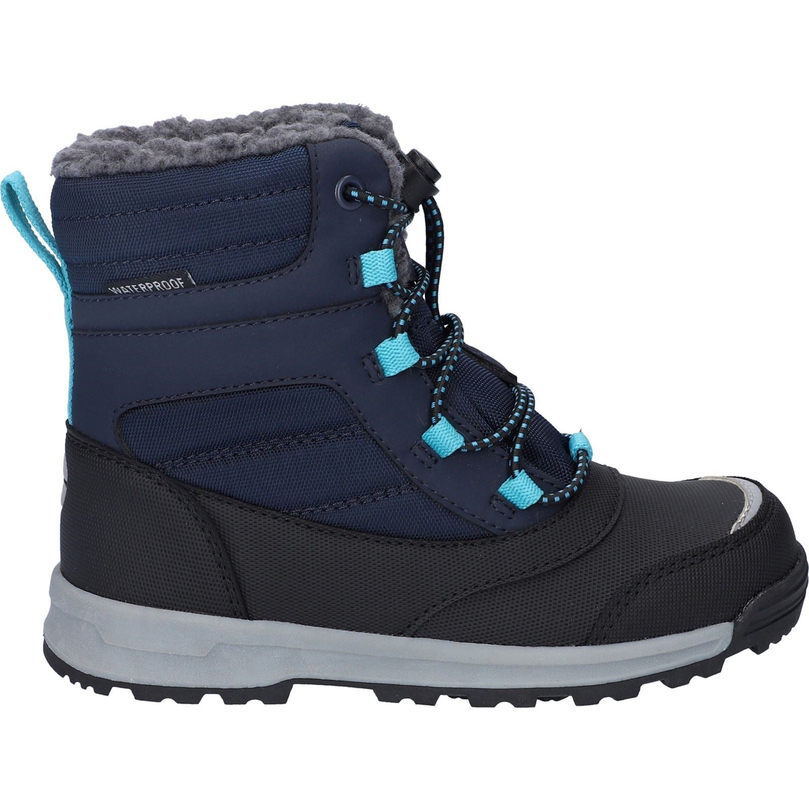 Hi-Tec  Kids Leo Nylon Bluenights/Black/Peacock Blue Winter Mid Calf Boots