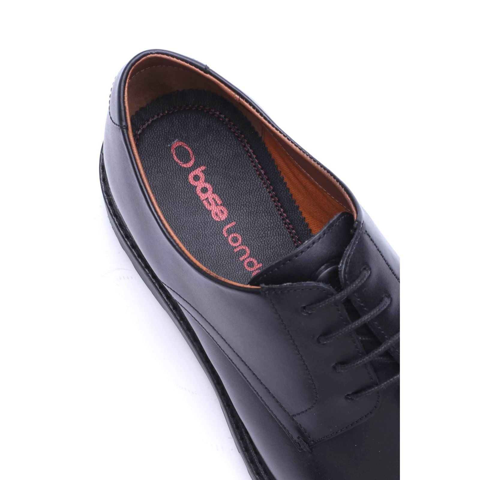 Base London Vector Leather Men's Black Lace-Up Shoes