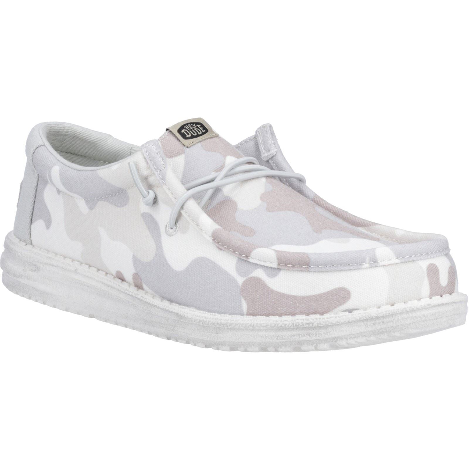 HEYDUDE Wally Washed Camo Synthetic Men's Greyscale Desert Camo Shoes