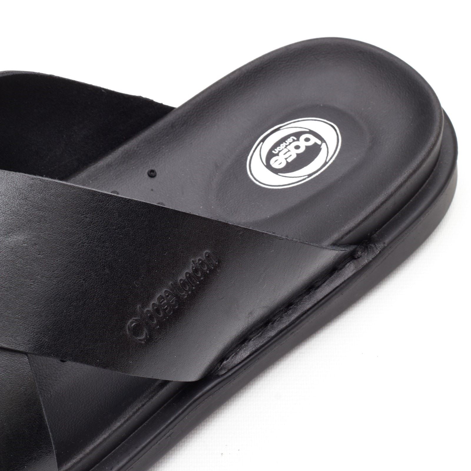 Base London Drift Leather Men's Black Sandals