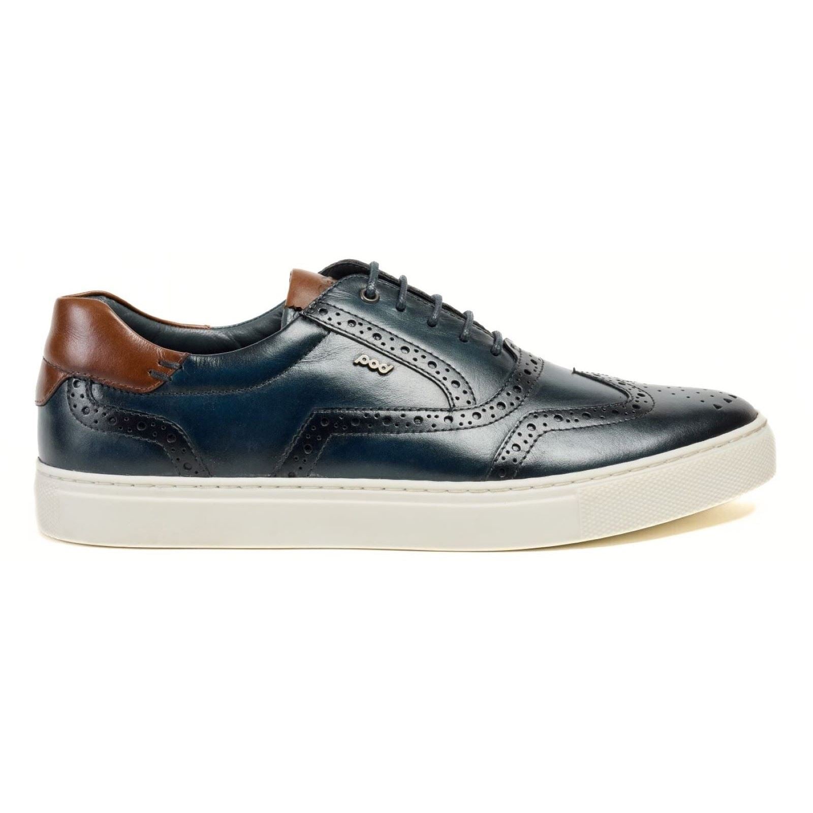 Pod Dobbs Leather Men's Navy Brogues Shoes
