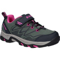 Hi-Tec Blackout Low Synthetic Soft Shell Junior Dark Forest/India Ink/Pink Hiking Boots