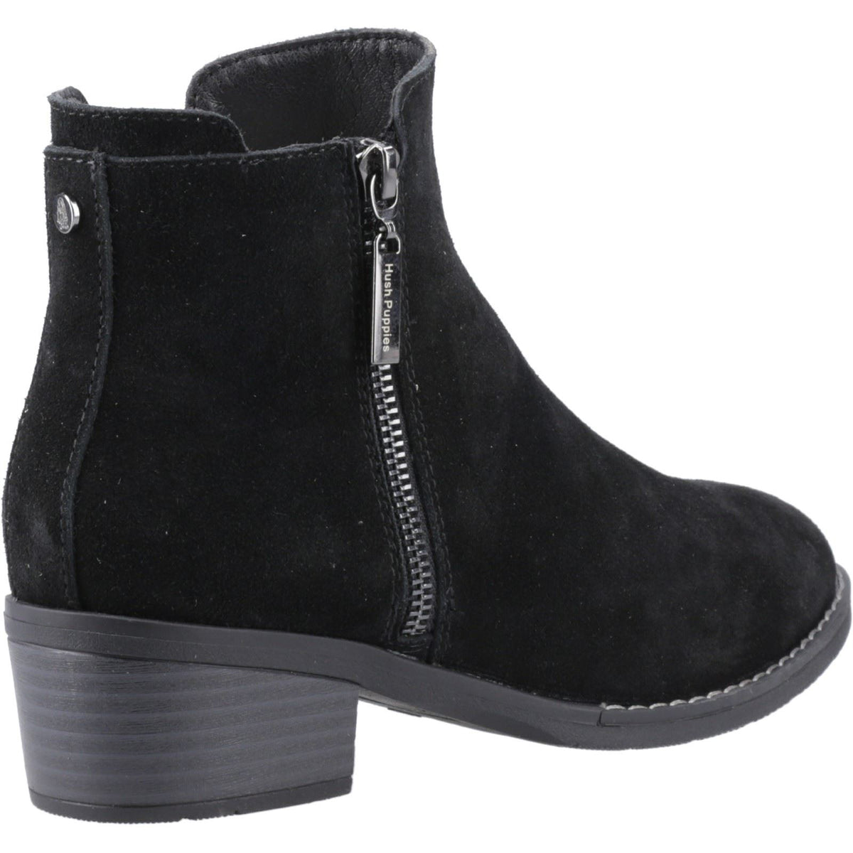 Hush Puppies Ingrid Suede Women's Black Heeled Ankle Boots