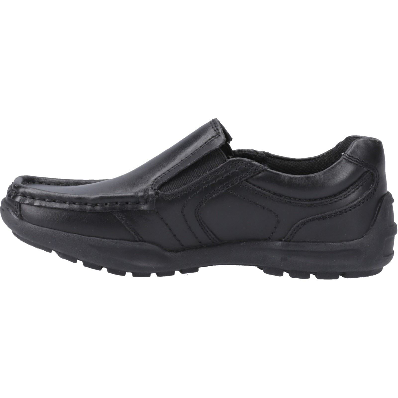 Hush Puppies Morgan Leather Youth Boy's Black Loafers