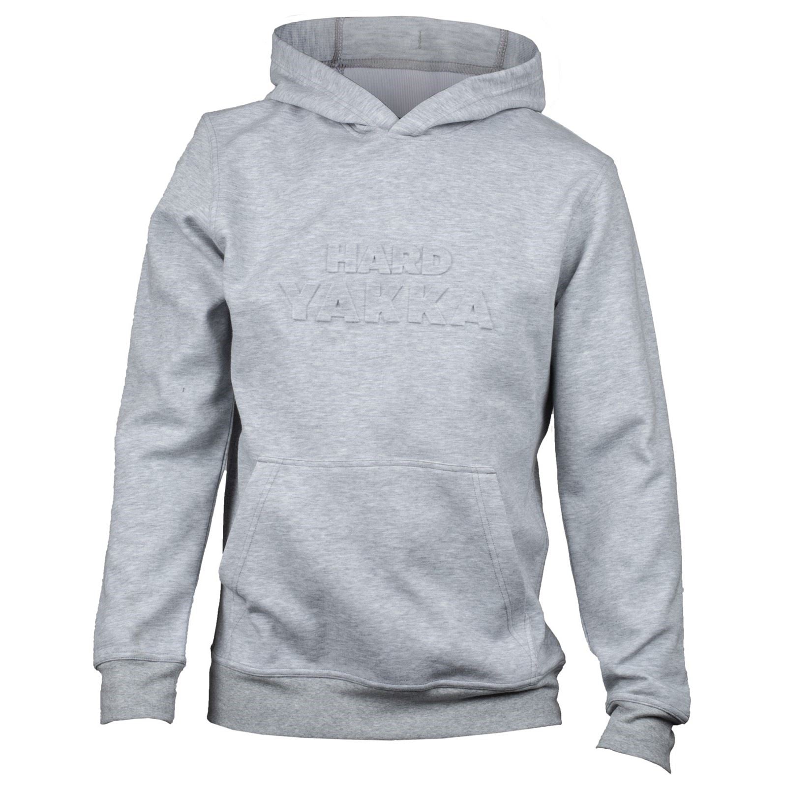 Hard Yakka Embossed Pullover Cotton Men's Grey Hooded Sweatshirt