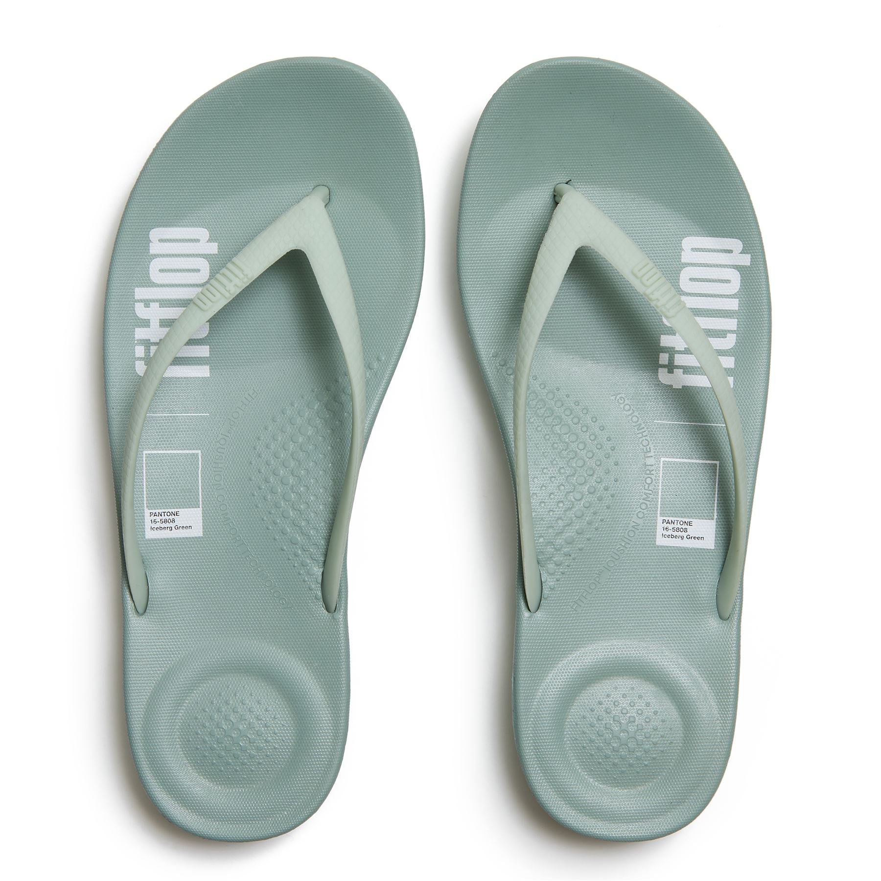 FitFlop X Pantone Iqushion Women's Iceberg Green Flip Flops