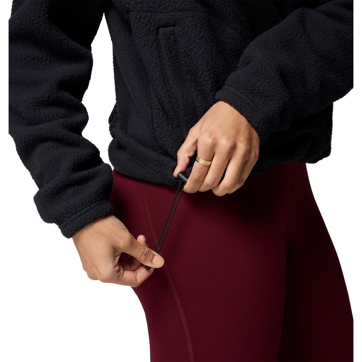Columbia Jasper Ridge Pebbled Fleece Half Snap Polyester Women's Black Fleece Pullover