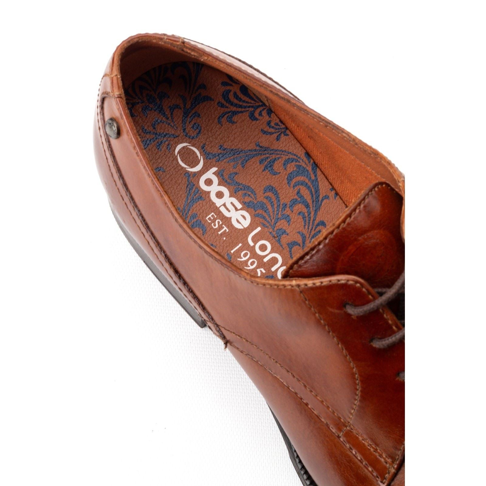 Base London Edison Leather Men's Burnt Tan Lace-Up Shoes