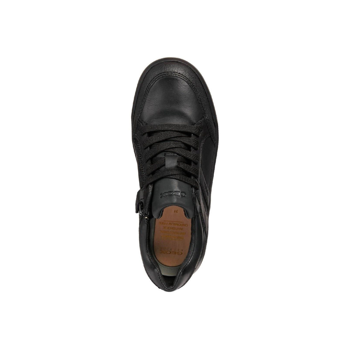 Geox J Arzach B. D Leather Black Trainers