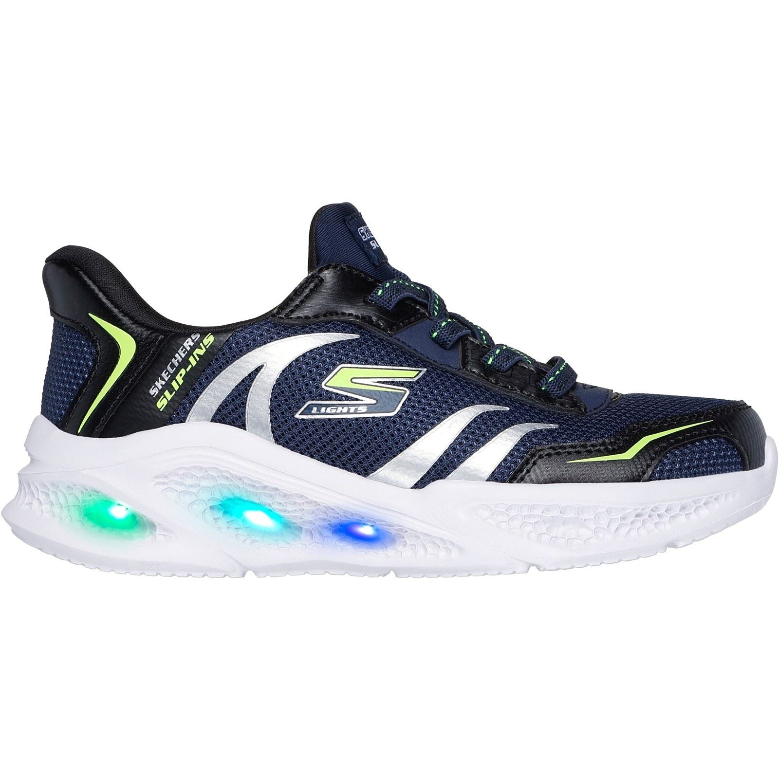 Skechers Meteor-Lights Brisk-Beams Boy's Navy/Black Trainers