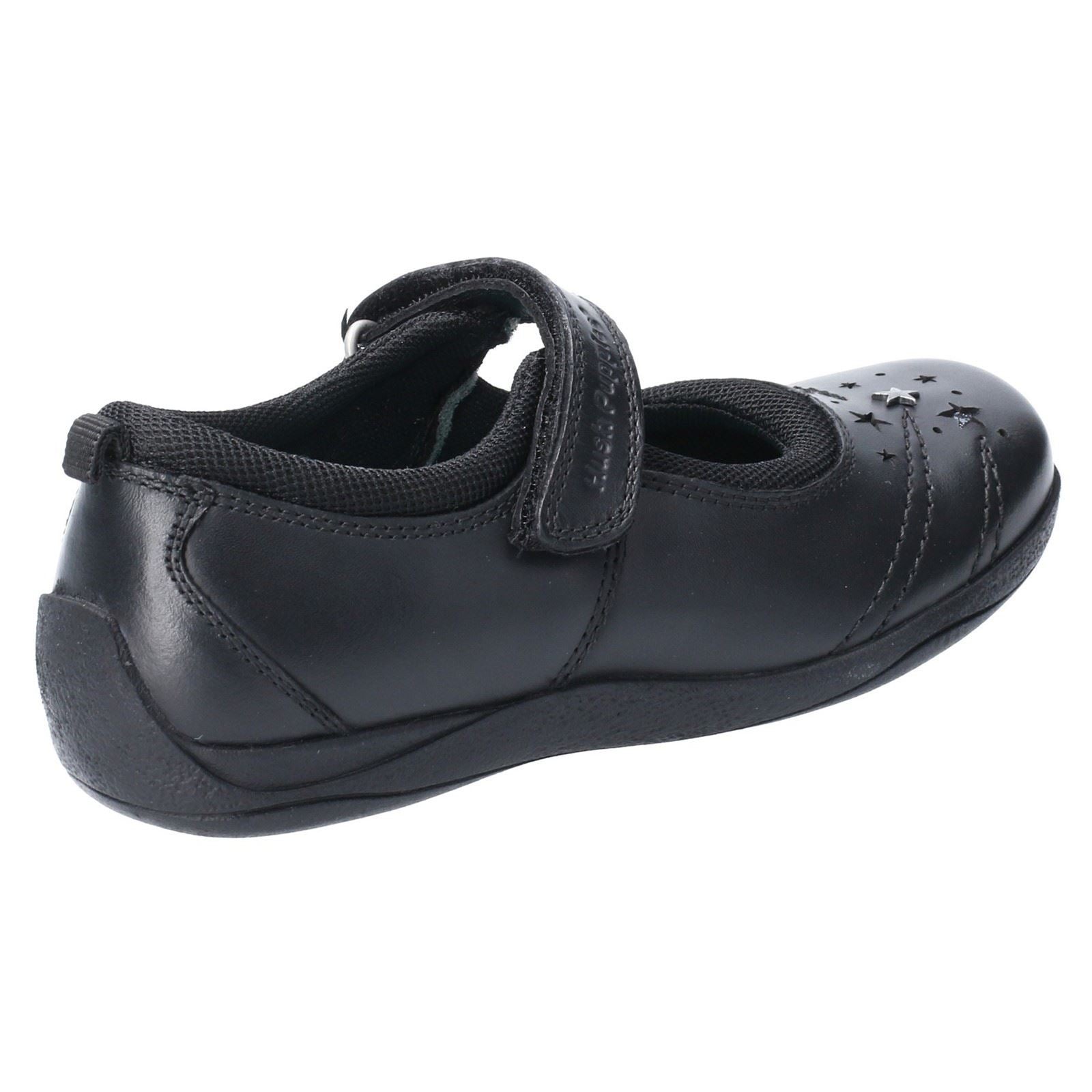 Hush Puppies Amber Youth Girl's Black Leather Shoes