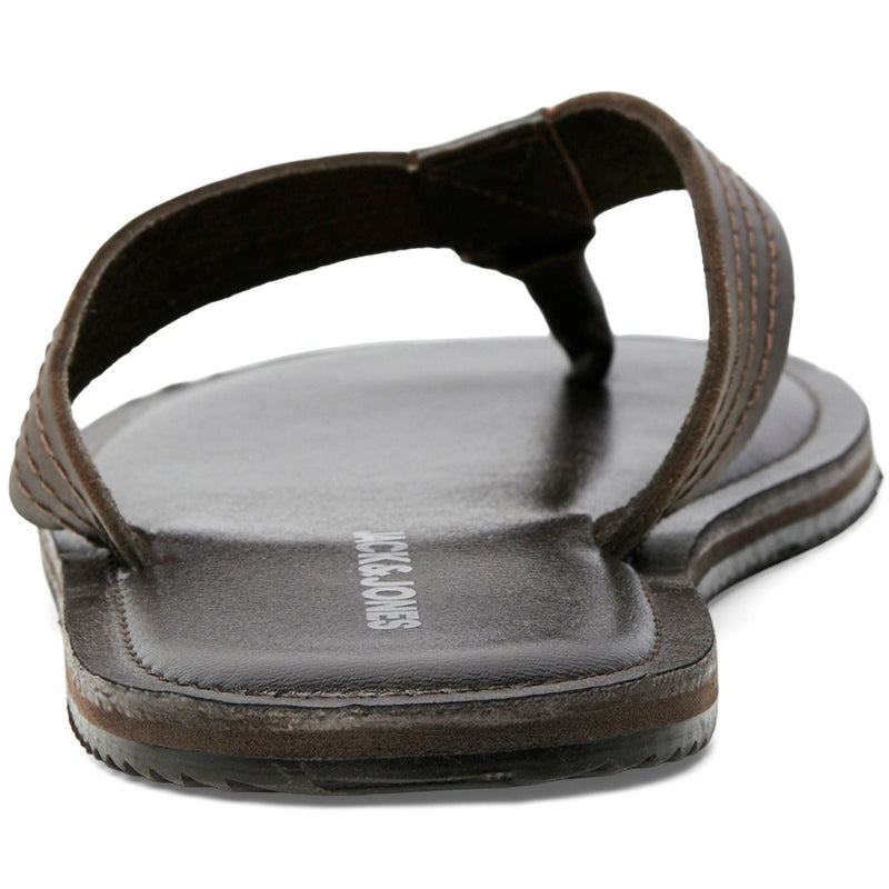Jack & Jones Washton Leather Men's Brown Stone Flip Flops