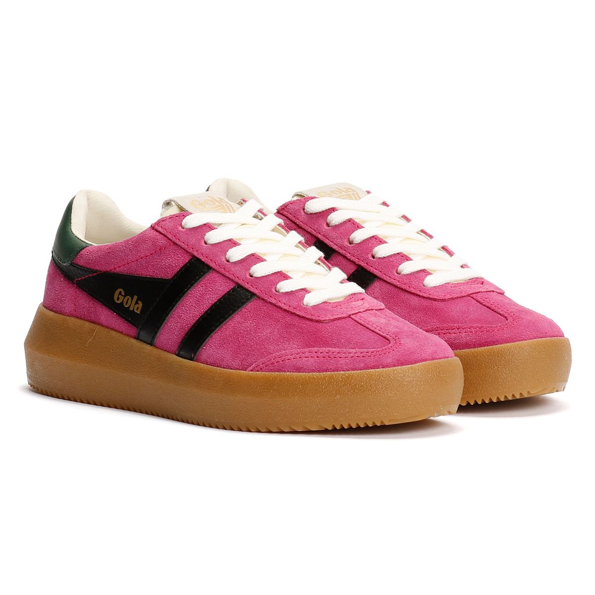 Gola Athena Suede Women's Fuchsia/Black/Evergreen Trainers