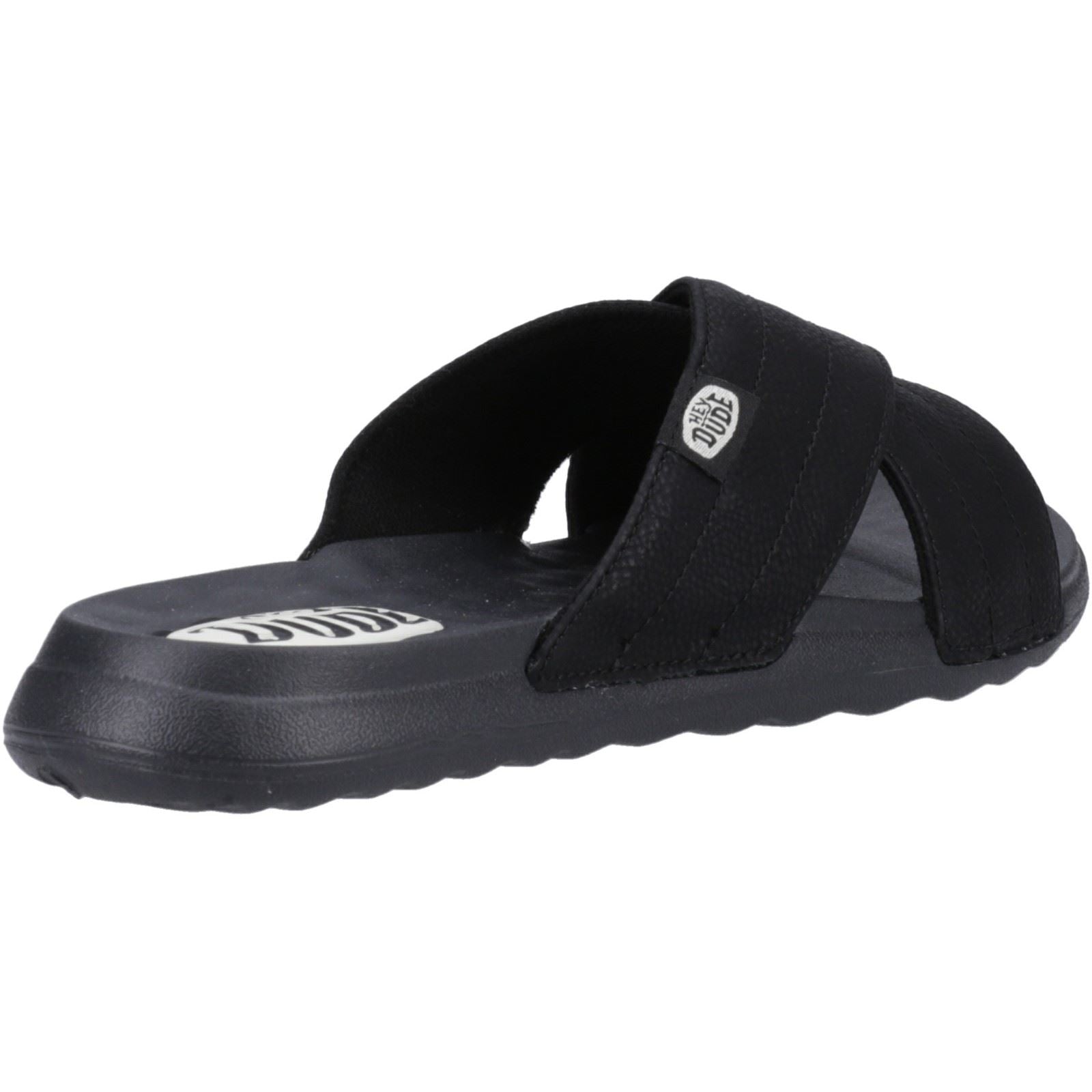 HEYDUDE Christi Slide Distressed Synthetic Women's Black Sandals
