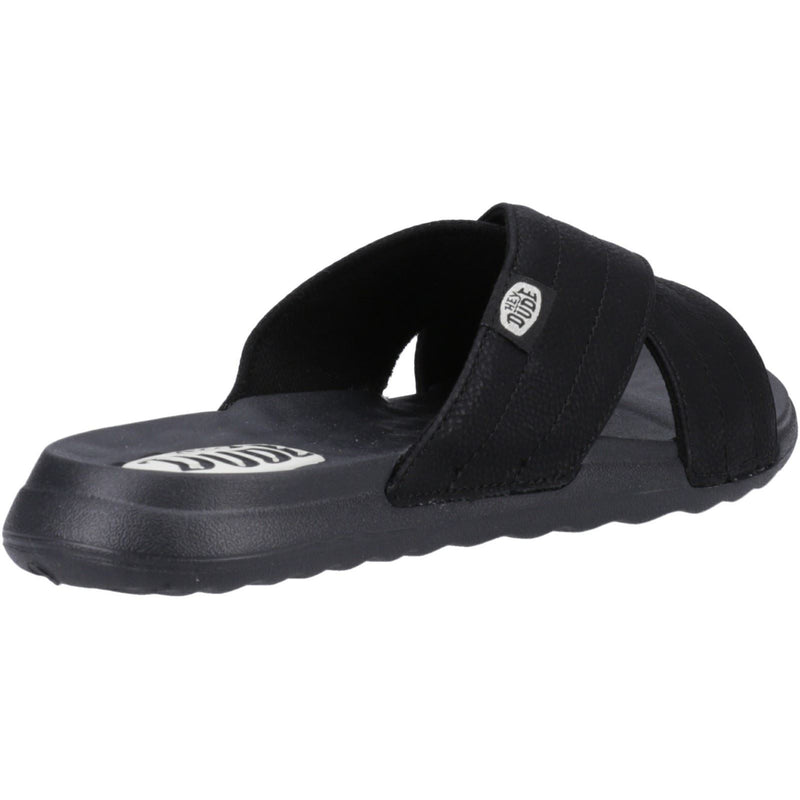 HEYDUDE Christi Slide Distressed Synthetic Women's Black Sandals