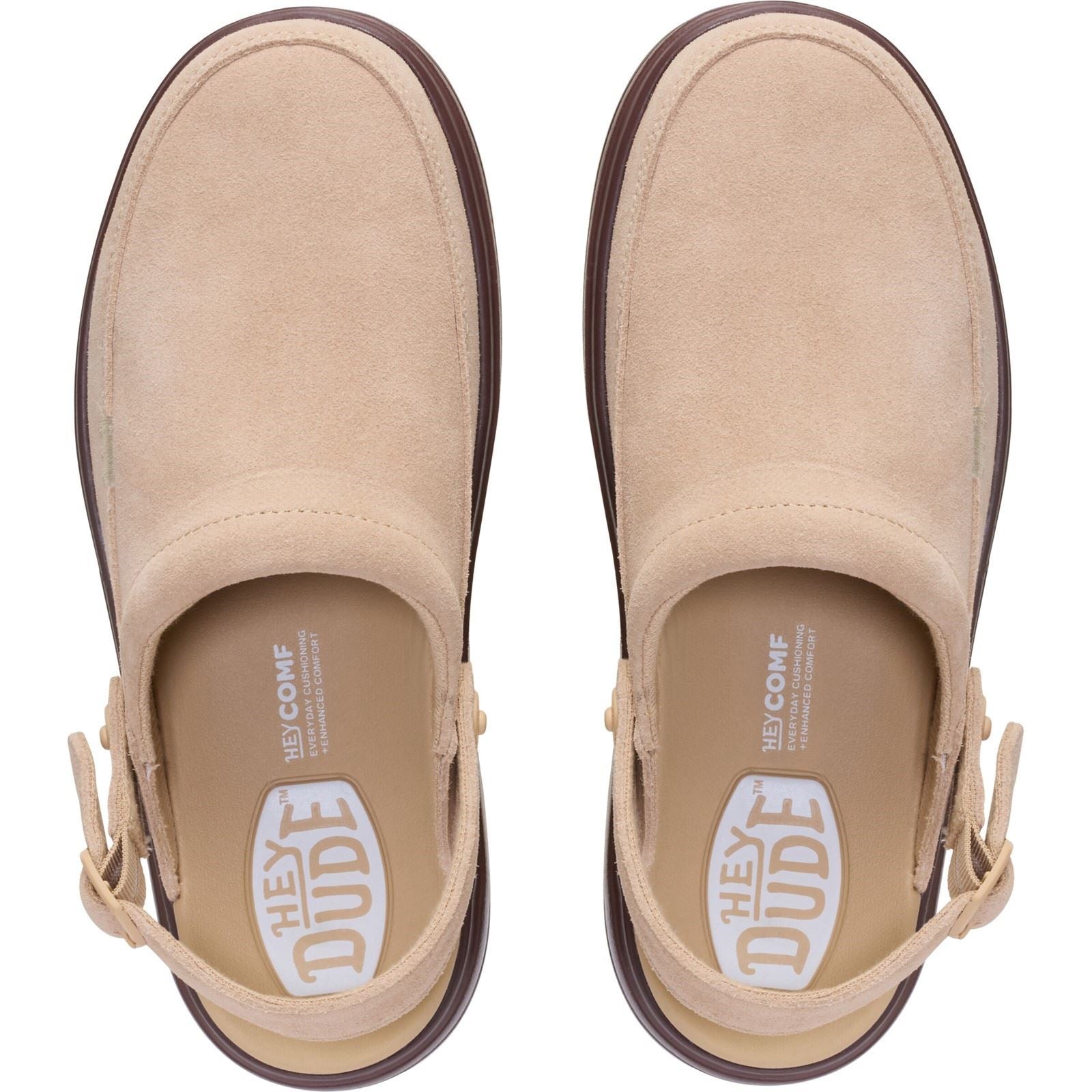 HEYDUDE Austin Lift Suede Women's Sesame/Multi Clogs
