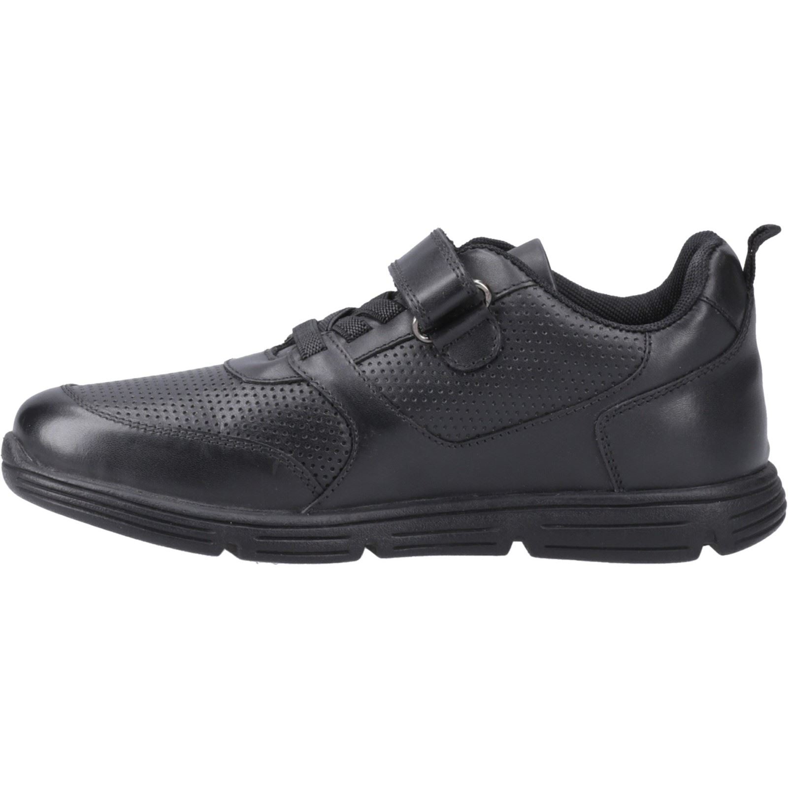 Hush Puppies Alfie Bungee Leather Youth Black Shoes