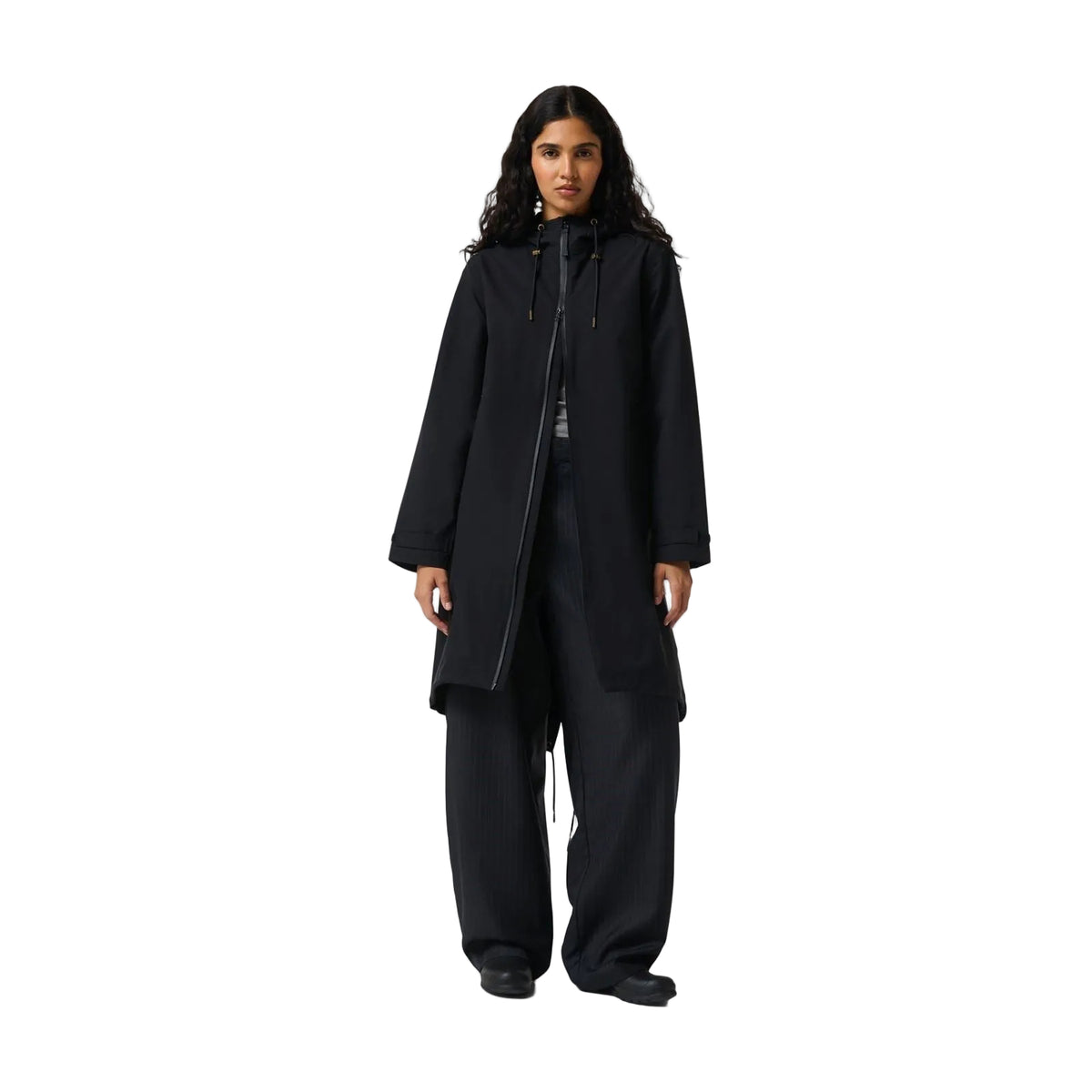 Hunter Originals Long Waterproof Jacket Women's Black Rain Jacket