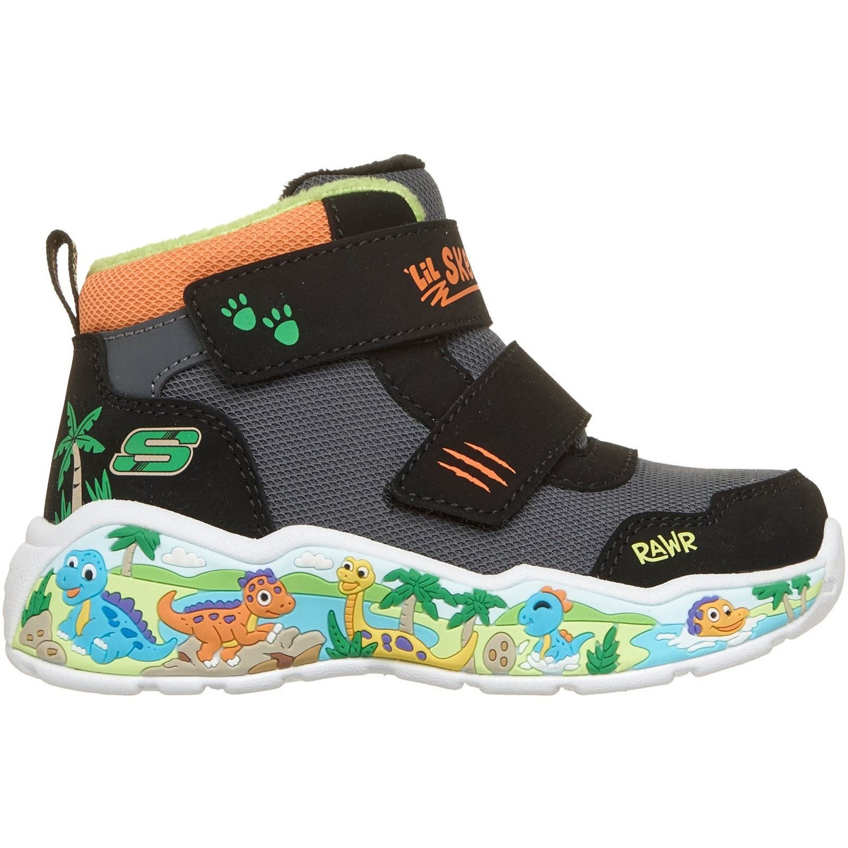 Skechers Play Scene Frosty Pals Black/Charcoal/Orange Trainers