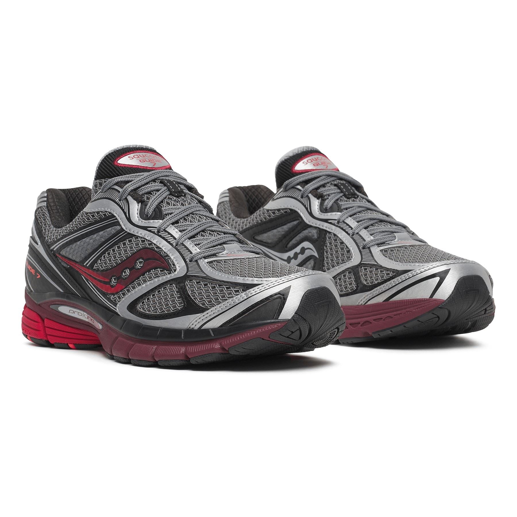 Saucony Progrid Guide 7 Silver/Maroon Trainers