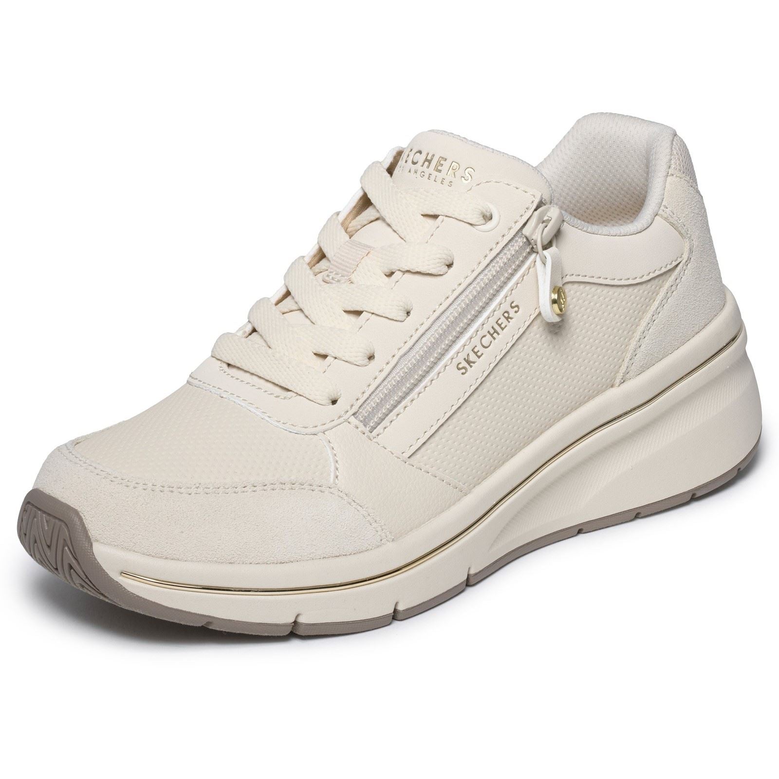 Skechers Billion Flex Luxe Up Leather Women's Natural Trainers