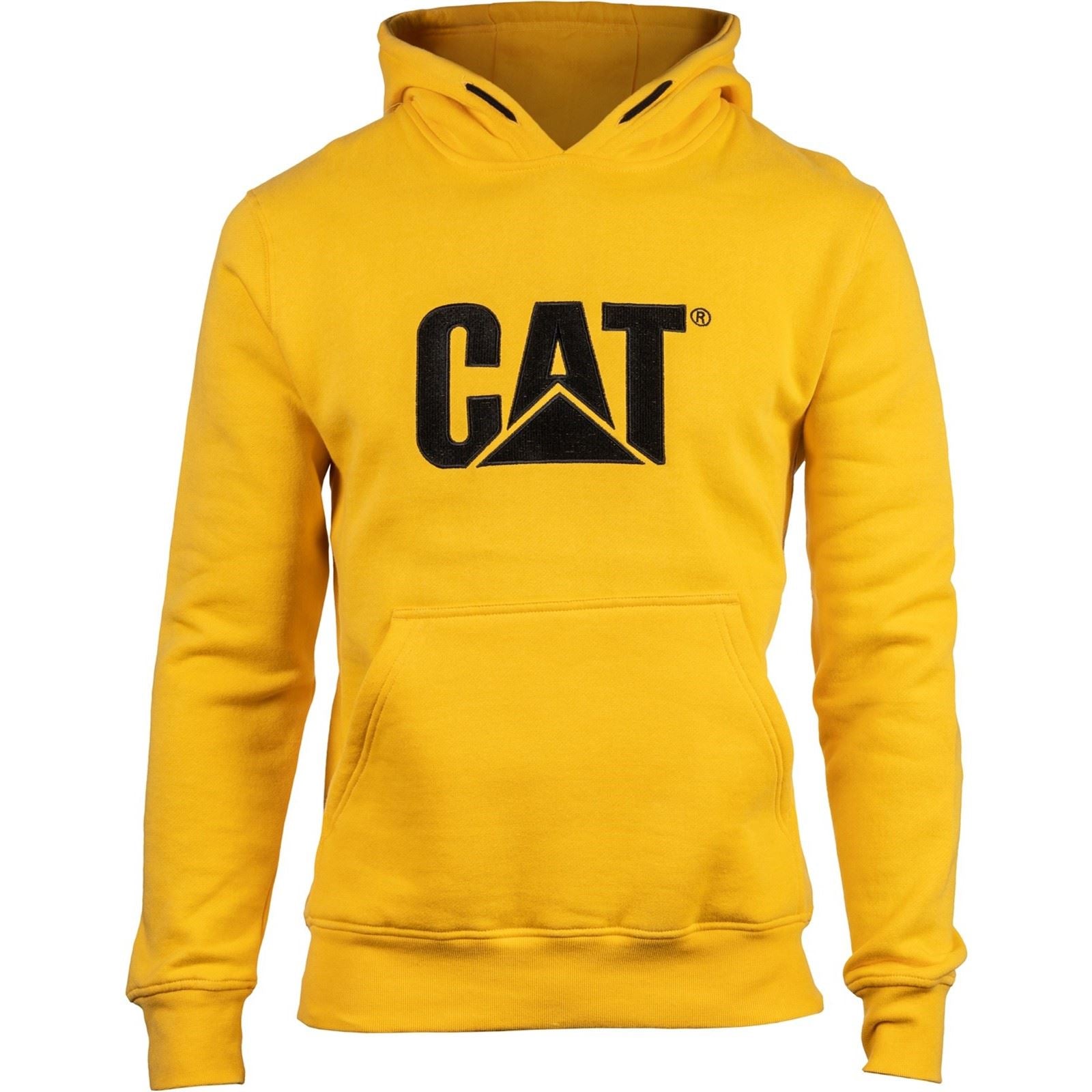 Caterpillar Trademark Cotton Men's Yellow Hooded Sweatshirt