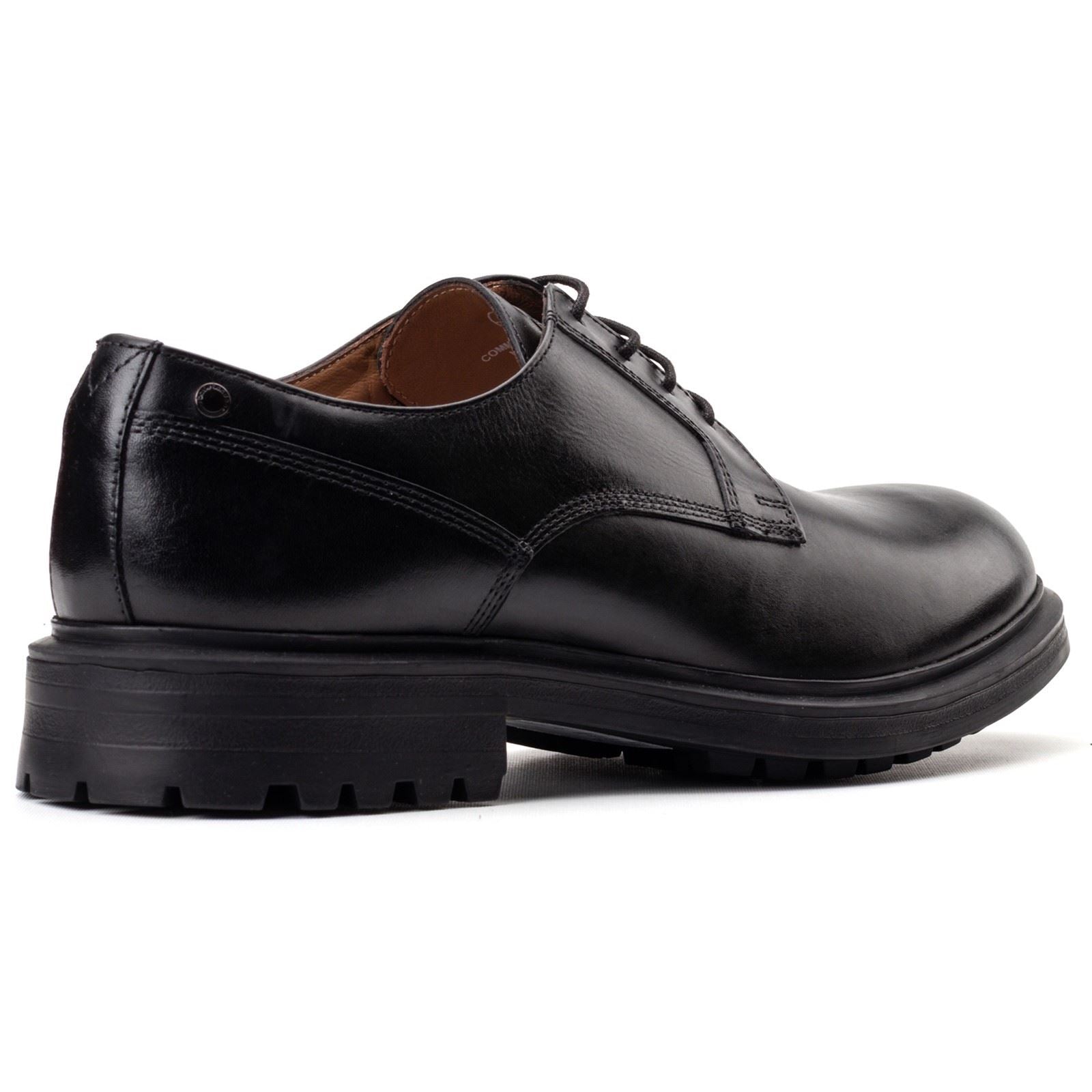 Base London Locke Leather Men's Black Lace-Up Shoes