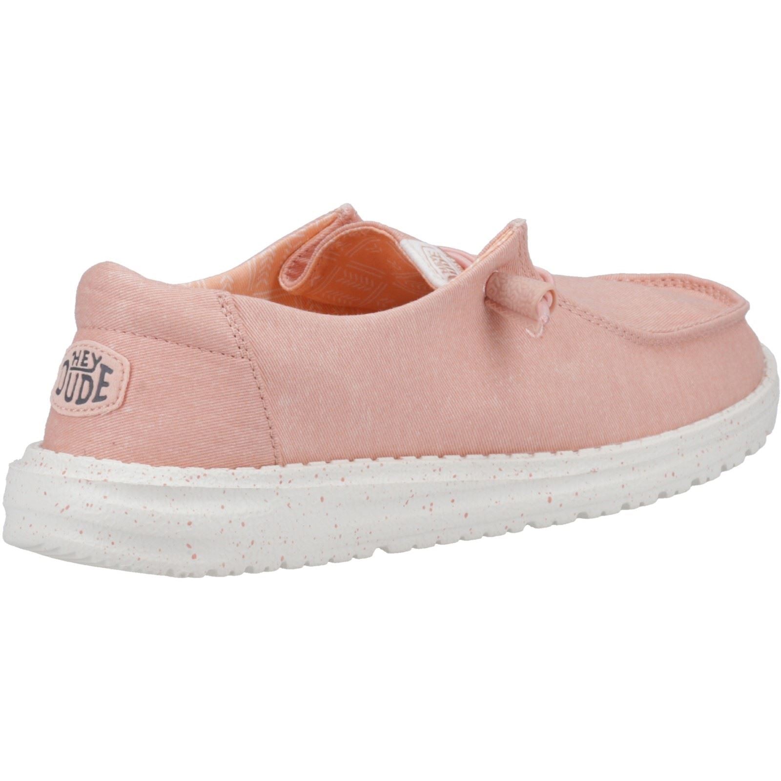 HEYDUDE Wendy Canvas 100% Cotton Women's Pink Shoes