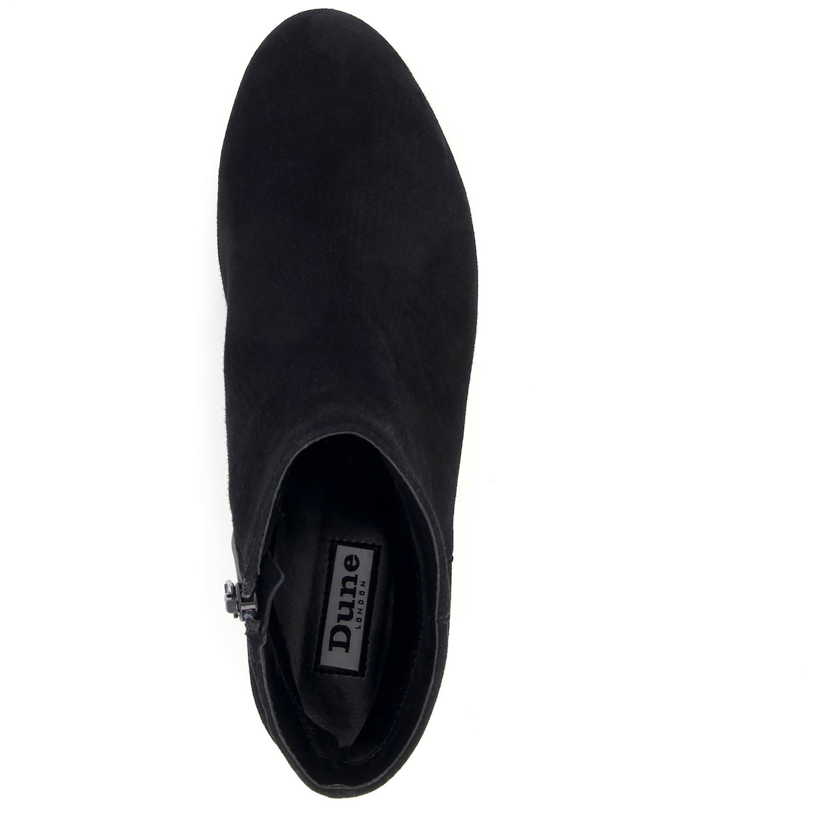 Dune Pippie Leather Women's Black Heeled Ankle Boots