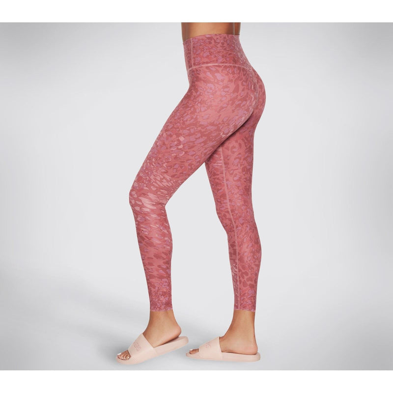 Skechers Performance Go Sculpt HW Leopard Legging Polyester Women's Pink Sports Leggings