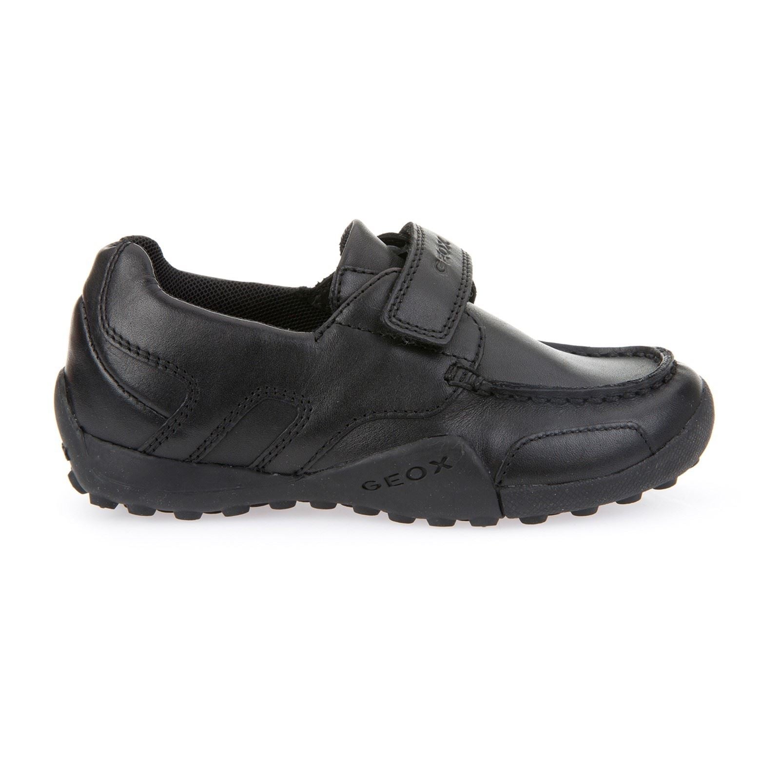 Geox J W.Snake Moc B Leather Boy's Black Moccasins Shoes