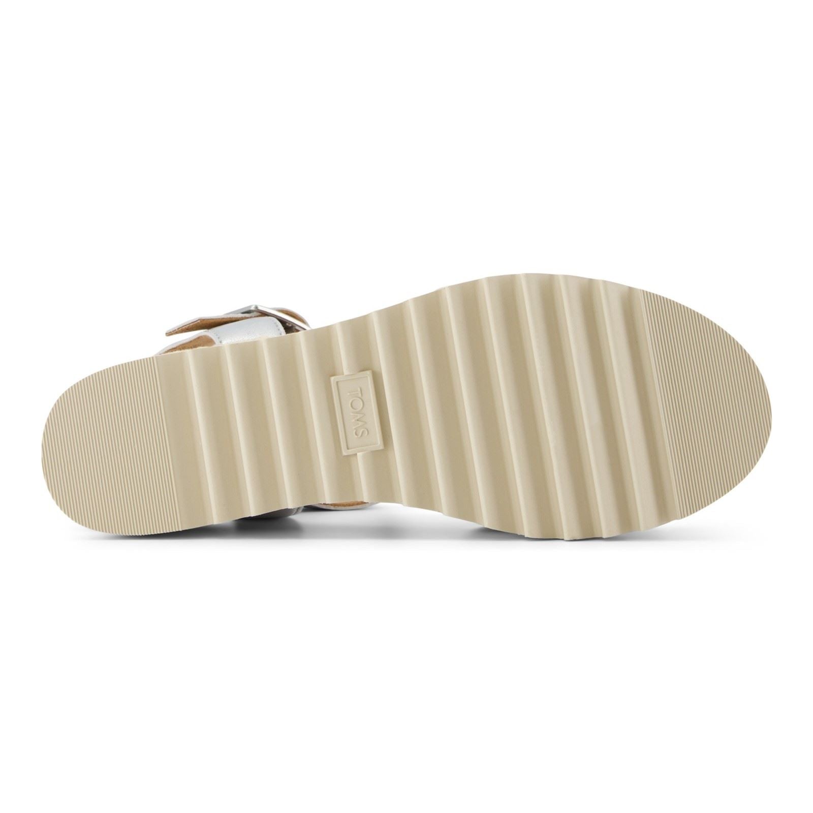 TOMS Diana Leather Women's Silver Wedges