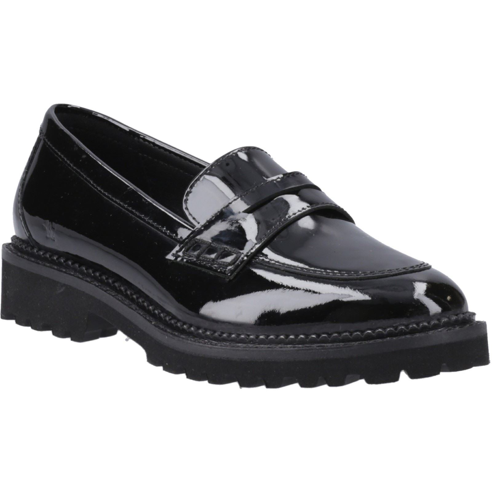Hush Puppies Grazia Patent Leather Junior Black Loafers
