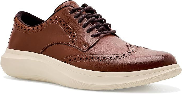 Cole Haan Grand Aerion Wingtip Oxfords Leather Men's British Tan Lace-Up Shoes